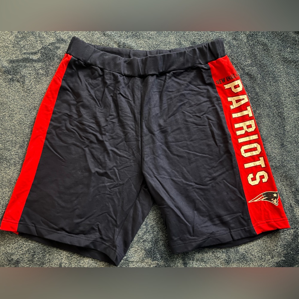 Men's Navy Blue and Red Athletic Shorts Patriots